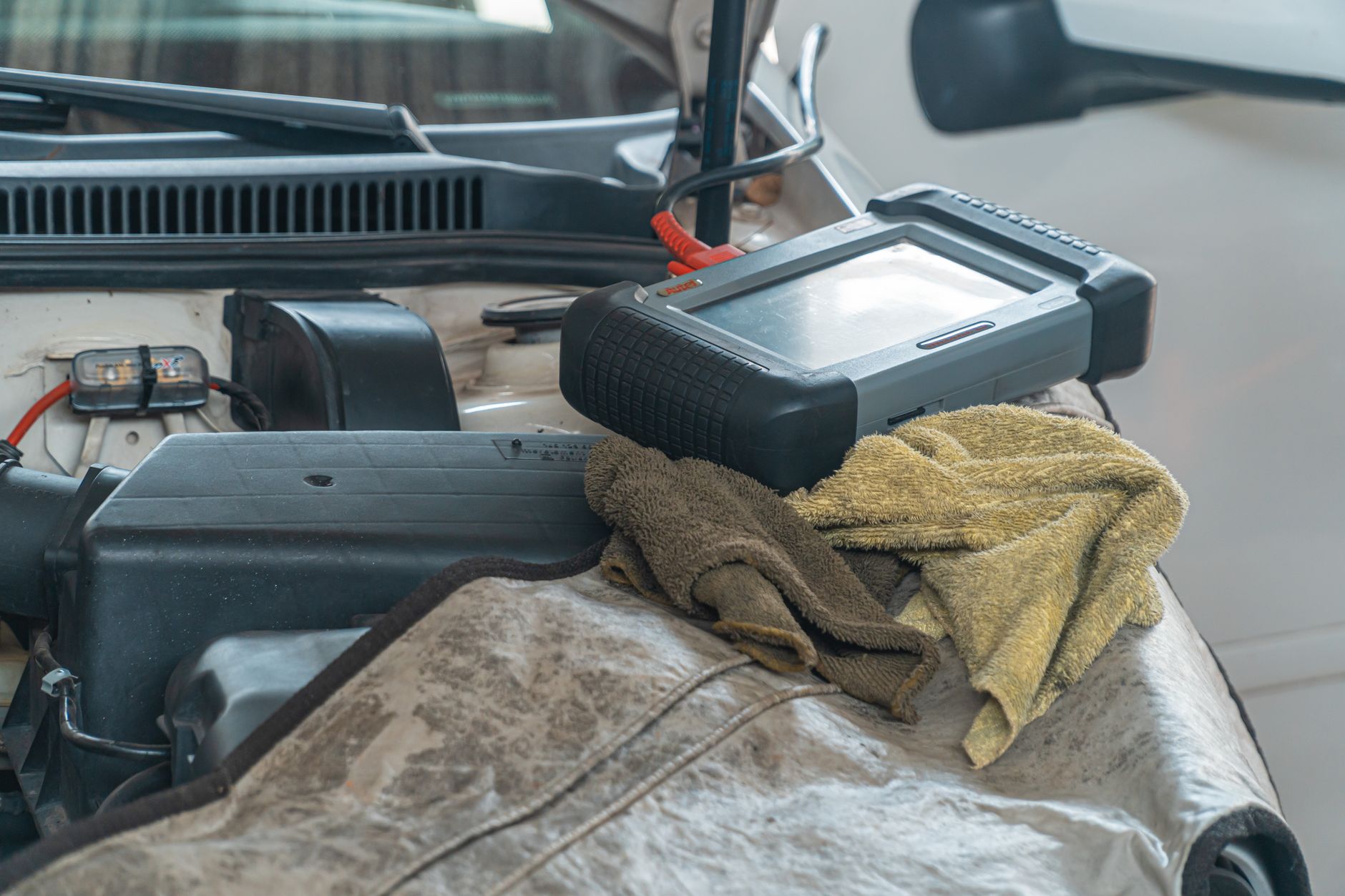 Close-up of a power tool used for HVAC and furnace repair work