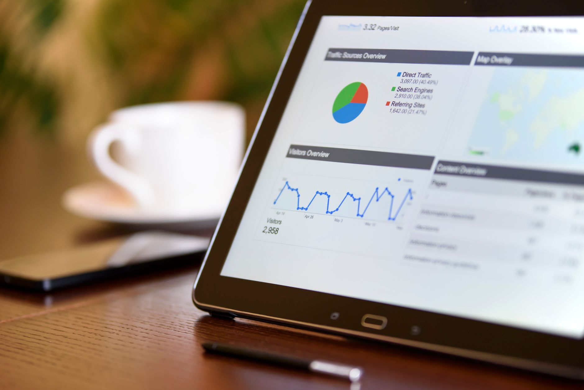 A tablet showing an analytics dashboard, the kind of clear performance data a good paid media agency reports on monthly