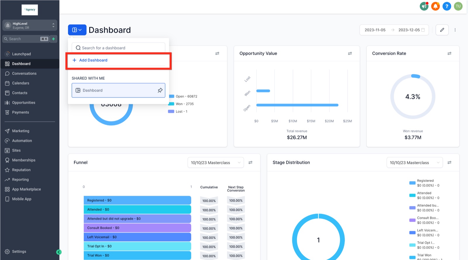 GoHighLevel — sales pipeline + workflow automation builder